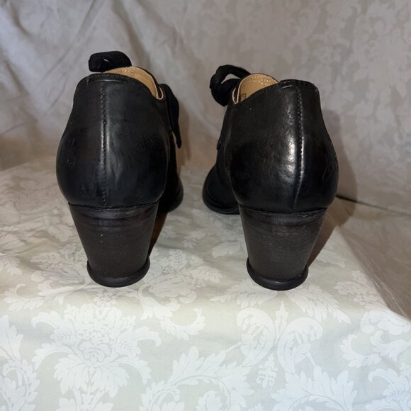 FLUEVOG EAST END TEMPLETON BLACK Single Eyelet Lace-Up Heeled Shoes - LIKE NEW - Picture 13 of 15